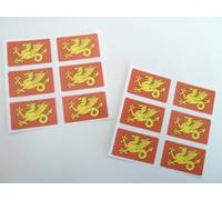 Mini Sticker Pack, 33x20mm Rectangle, Self-Stick Wessex Flag Labels, English County Stickers