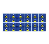 Mini Sticker Pack smooth - 33x20mm - Self-Stick - St Lucia - Self-Adhesive - Flag Decals - for Car, Office and Home - 24 pieces