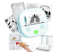 Mini Sticker Printer, Portable Bluetooth Sticker Machine with 3 Rolls of Paper, D21 Thermal Photo Printer, Impresora Portátil for Phone, DIY Photos, Learning Notes, Diary, Kids Gift
