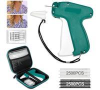 Mini Stitch Gun, Tag Gun Kit for Clothes with 6 Replacement Needle&5000 0.19" Fasteners, Quick Clothing Fixer & Hard Case, Fine Mini Stitch Tag Gun for Sewing Quilting Hemming (GREEN1)