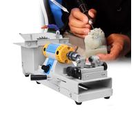 Mini Stone Saw Grinder Polisher, Bench Lathe Polisher Buffer, 800-10000rpm, Blade 10-11 cm, for Gem Faceting Cutting Polishing Drilling Jade Agate Metals Wood Standard + Jadekit