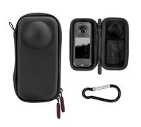 Mini Storage Case for Insta360 X4 Air Travel Carry Bag PU Leather Body Protective Cover Waterproof Portable Organizer Case with Carabiner for Insta 360 X4 Air Action Camera