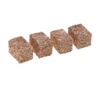 Mini Straw Bale Set Of 4 - Miniature Haystack Blocks, Decorative Hay Bales For Farmhouse, Western, Livestock Scene & Diorama Accessories