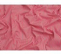 Mini Stripe Print Polycotton Dress Fabric Red & White - per metre