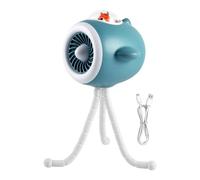 Mini Stroller Fan - 360° Rotation Small Portable Fans, Battery Powered Rechargeable With Flexible Tripod, 3 Speed LED Light For Car Seat Crib Treadmill Travel Shopping Parent Helper