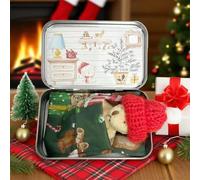 Mini Stuffed Worry Bear Hug in a Tin Box - Christmas Eve Plush Pocket Bear for Stress Relief & Comfort, Inspirational Hug Gift for Kids, Friends, Women, Couples, Get Well Soon, Birthday & Christmas