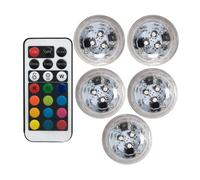 Mini Submersible LED Lights - Waterproof RGB Small Color Changing Pool Tea Lamp | Battery Powered Color Changing Hot Tub Tea Light | Fish Bowl Small Lamps with Remote Control for Vase, Aquarium