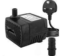 Mini Submersible Water Pump (350L/H, 5W) Adjustable Ultra Quiet Fountain Water Pump for Aquarium, Fish Tank, Pond, Statuary, Hydroponics, Indoor or Outdoor Fountain with 1.5M Power Cord and 2 Nozzles