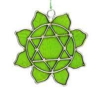 Mini Suncatcher | Heart Chakra Symbol | H:7.5cm W:6cm D:0.01cm | Pack of 1