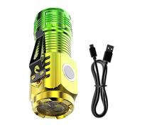 Mini Super Bright LED Flashlight for Camping | ABS, 8x3x2.6cm, 60g | 3-Eye Handheld Torch with Pocket Clip & Magnet | USB Rechargeable for Hiking, Emergencies & Inspection