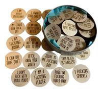 Mini Sweary Affirmation Discs,22pcs Mini Swearing Affirmations,Mini Sweet Affirmation Cd Unique Funny Gifts,Motivational Statement Chips,Daily Positive Inspirational Affirmations Cards (Blue)