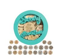 Mini Sweary Affirmation Discs Positive Affirmations Cards 22pcs Sweary AffirmationsMini Sweary Motivational Statement Unique Funny Gifts for Family Friends Colleagues (Blue)