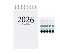 Mini Table Calendar - Desktop Date Tracker for Time Awareness | Thick Paper Sheets with Clear, Space Saving Counter Display for Work Home Use 4.02x2.99x2.24 in