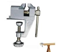 Mini Table Clamp - Adjustable Rotating Bench Vise, Compact Metal Holder 360° Swivel Base Strong Grip Jaw | Portable Table Vice for Jewelry Crafting, Sanding, Grinding, Drilling, DIY Hobby Workstation