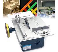 Mini Table Saw 120W for Woodworking - Portable 0-90 Degree Angle Cutting, 7-Level Speed Adjustable, Multifunctional DIY Hobby Table Saw