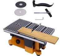 Mini Table Saw - 4 Inch Mini Electric Table Saw Multifunction Bench Saw Lightweight DIY Model Cutting Tool Cut Saw with 2 Saw Blades 4500RPM Bench Saw for DIY Metal Glass Stone Wooden Model Crafts
