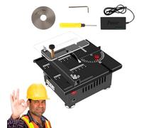 Mini Table Saw, Electric Desktop Cutter, Adjustable Speed and Angle, 16MM Cutting Depth, Multi-Functional Woodworking Tool for DIY Crafts
