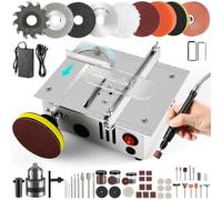Mini table Saw,mini Table Saws for Crafts, Mini Multi Functional Table Saw, Dual-motor control for cutting, grinding,engraving and drilling.Speed & Angle Adjustable,for Wood/PCB/Acrylic/Plastic