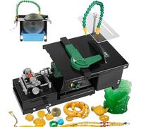 Mini Table Saw Polishing Machine, Jewelry Lapidary Tool for Rock Cutting with Cooling Water Pipe, DIY Grinder 800-12000 RPM