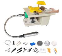 Mini Table Saw, Table Jewellery Lapidary Saws with Flexible Shaft, 0-10000r/min, Adjustable Speed & Angle, 750W Electric Stone Polishing Machine for Stone, Wood, Plastic, Acrylic, Craft Cutting