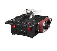 Mini Table Saw with Belt Sander, Variable Speed Circular Cutting Tool for Wood Plastic Acrylic, 30mm Cutting Depth