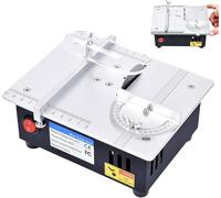 Mini Table Saw with Miter Gauge,7-Speed Speed Regulation,Speed 5000r/min,Saw Blade Height 15mm,Enhanced 775 Motor,Full Metal Body DIY Table Saw