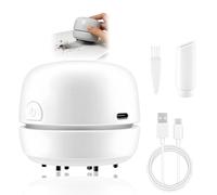 Mini Table Vacuum Cleaner USB Rechargeable Table Dust Sweeper with auto Power-Off Function School High Suction Power Dust Cleaner Portable Cordless&360º Rotable Design for Keyboard Office Home