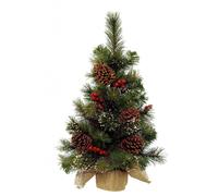 Mini Tabletop Snowy Mini Christmas Tree Berries Pine Cones - 45CM