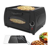 Mini Tandoor Oven 12L, 2-in-1 Pizza and Bread Maker for Chapati, Roti, Lahmacun, Manakish, Naan, Includes Bake Tray, Rack, Handle, Ideal for Takeaway Kitchen