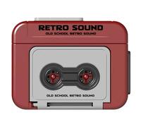 Mini Tape Recorder Keychain, 2 in1 Keychain and mini Recorder, Retro Tape Recorder Keychain,Record Love Words,Music or Other Sounds,Vintage Tape Recorder Keychain Couple Gift for Women Men (Red)