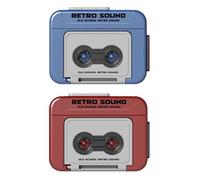 Mini Tape Recorder Keychain, 2 in1 Keychain and mini Recorder, Retro Tape Recorder Keychain,Record Love Words,Music or Other Sounds,Vintage Tape Recorder Keychain Couple Gift for Women Men (2pcs)