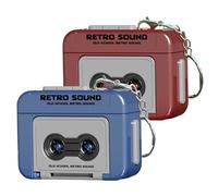 Mini Tape Recorder Keychain, 2Pcs Plastic Mini Cassette Player Keychain with Music, Portable Pendant for Backpacks and Handbags