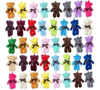 Mini Teddy Bears, 48PCS 4.7x2.8 inch Plush Small Teddy Bear, Colorful Mini Stuffed Animals for DIY Keychain Bag Crafts Birthday Graduation Party Gift