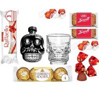 Mini Tequila 50ml Shot Glasses & Chocolates Gift (Kah Anejo)