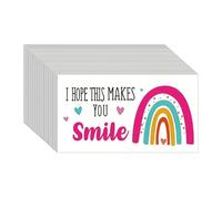 Mini Thank You Cards | Set Business Cards with the Message "Smile" | 50 Quick Drying Thick Paper Cards for Small Businesses, Sales, Retail Packaging Mino