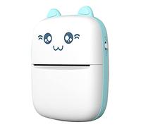 Mini Thermal Printer, 200DPI Wireless Bluetooth Mobile Photo Printer, Portable Fast Printer with Printing Paper for Photo Notes Study Journal Work Fun (Blue)