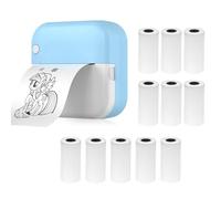 Mini Thermal Printer Multifunction Portable Sticker Maker Instant Photo Inkless Printing Support BT Connection for Smartphone with 11 Paper Rolls 57mm Compatible with iOS Android System for Picture