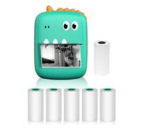 Mini Thermal Printer Multifunction Portable Sticker Maker Instant Photo Inkless Printing Support BT Connection for Smartphone with 1 Paper Roll 57mm + 5 Self-Adhesive Paper Rolls Compatible with iOS