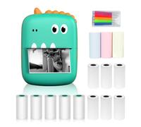 Mini Thermal Printer Multifunction Portable Sticker Maker Instant Photo Inkless Printing Support BT Connection for Smartphone with 9 Paper Rolls 57mm + 5 Self-Adhesive Paper Rolls + 5pcs Color