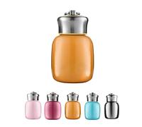Mini-Thermosflasche, 200 ml, niedliche Wasserflasche, vakuumisolierte Edelstahl-Wasserflaschen, auslaufsicher, hält heiß und Kalt, für zu Hause, im Freien, auf Reisen Einheitsgröße Orangegelb