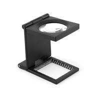 Mini Three Folding Magnifier, 10x28mm Zinc Alloy Loupe Pocket Reading Magnifier, Small Loupe Mini Magnifying Glass with Scale, for Textile Optical Jewelry Tool