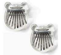 Mini Thumb Piano 8 Key - Exquisite for Beginners & Music Lovers, Portable Finger Piano for Music Lovers, Great Gift Idea (Transparent Bear 2PCS)