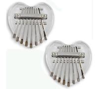 Mini Thumb Piano 8 Key - Exquisite for Beginners & Music Lovers, Portable Finger Piano for Music Lovers, Great Gift Idea (Transparent Heart 2PCS)