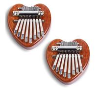 Mini Thumb Piano 8 Key - Exquisite for Beginners & Music Lovers, Portable Finger Piano for Music Lovers, Great Gift Idea (Heart 2PCS)