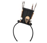 MINI TIARA TOP HAT VOODOO MAMA WITH SKULLS AND BONES FANCY DRESS