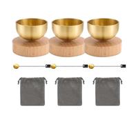 Mini Tibetan Singing Bowl Set, Cute Yoga Gift, Portable Sound Bowl Brass Handcrafted, Music Therapy Body Relaxation Singing Bowls, Meditation and Stress Instrument for Self-Regulation Practice Use (3)