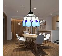 Mini Tiffany Style Ceiling Pendant Light Fixture Small Hanging Lamp Mediterranean Pink Stained Glass Shade Chandelier Pendant Lamp for Kitchen Island Restaurants Hallway Kids Room Hotel,6in