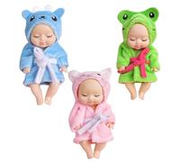 Mini Tiny Reborn Babies Realistic Animal Clothes Dolls for Kids, 3Pcs Sleeping Cute Little Christmas Birthday Gift