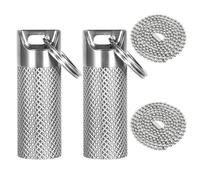 Mini Titanium Pill Box Keychain & Necklace - 100% Waterproof and Airtight, TSA Approved Travel Pill Holder for Essentials, Ultra Lightweight & Compact Medicine Container with O-Ring Seal (2PC)