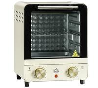Mini Toaster Oven Cream 15L 25.5x27.5x32cm Stainless Steel Retro Chrome Compact